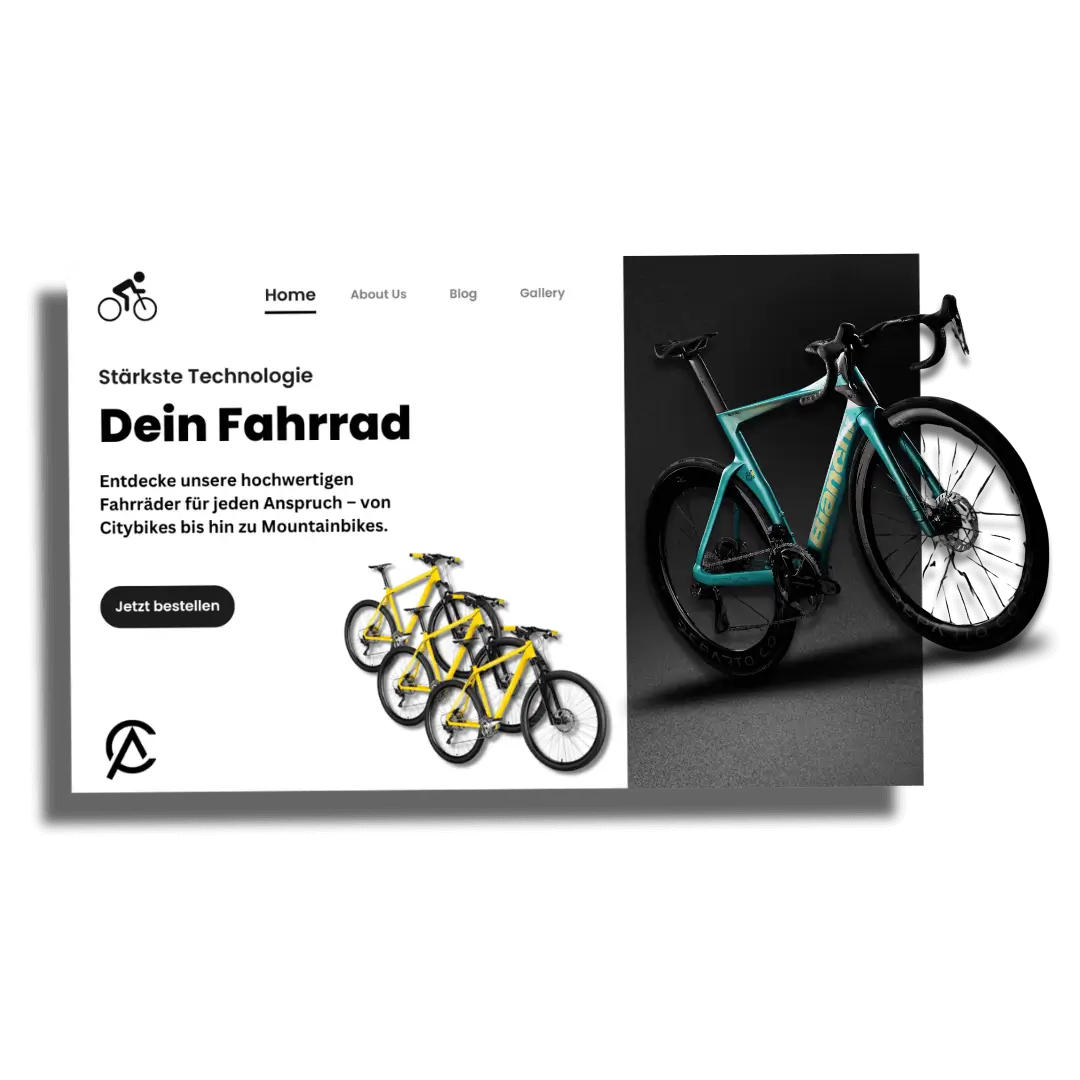 Demo-Homepage für Fahrradgeschäft – Überzeugen Sie sich von AC-Beratung’s Website-Erstellungsservice für maximale Online-Präsenz.