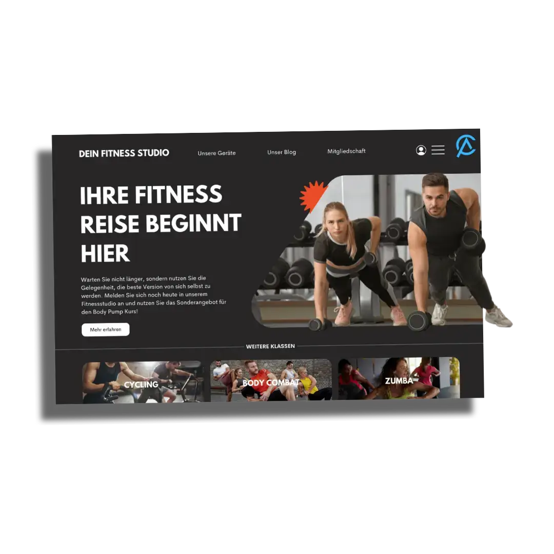 Demo-Homepage für Fitnessstudio – Sehen Sie, wie AC-Beratung Ihre Fitness-Website individuell gestaltet, um Ihre Angebote zu präsentieren.