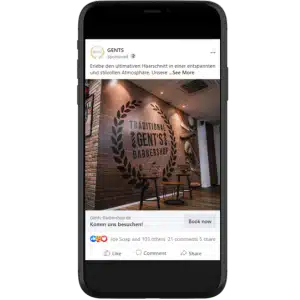 Dieser Instagram-Post für Gents Barbershop ist ein Beispiel für das umfassende Social Media Management von AC-Beratung. Der Post zeigt stilvolle Haarschnitte und Rasuren, die durch Vorher-Nachher-Bilder hervorgehoben werden. Als Experten in Social Media Marketing übernehmen wir die komplette Verwaltung des Instagram-Profils von Gents Barbershop, um deren Online-Präsenz zu optimieren. Unsere maßgeschneiderte Strategie sorgt dafür, dass Ihre Marke ins Rampenlicht gerückt wird und Ihre Zielgruppe effektiv erreicht wird. Lassen Sie uns gemeinsam Ihren Instagram-Auftritt aufpeppen und die Kundenbindung stärken. Kontaktieren Sie AC-Beratung für professionelle Social Media-Lösungen.