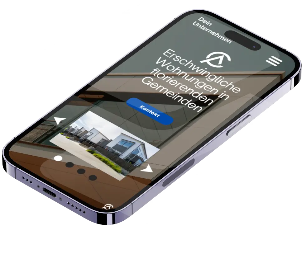 Website auf einem Smartphone angezeigt – AC-Beratung für modernes, responsives Webdesign.