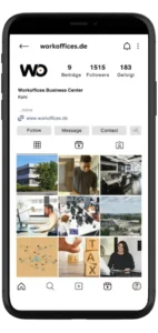 Instagram Feed-Demo für Workoffices von AC-Beratung, zeigt Büro-Lösungen und Social Media Marketing.