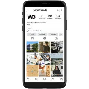 Instagram Feed-Demo für Workoffices von AC-Beratung, zeigt Büro-Lösungen und Social Media Marketing.
